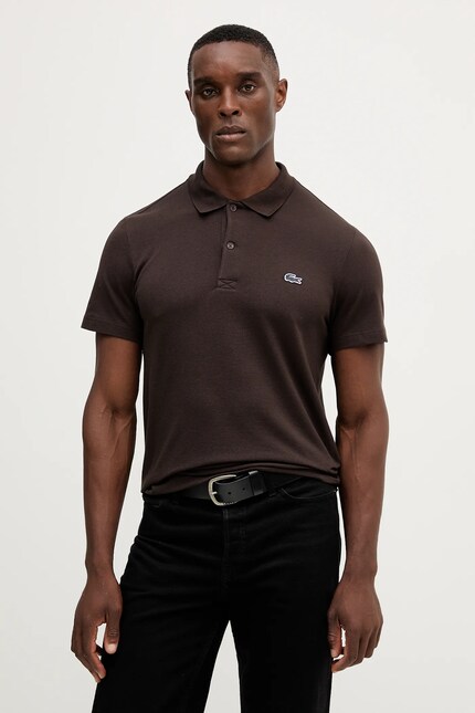 Lacoste polo shirt brown color smooth DH5522 at PRM US