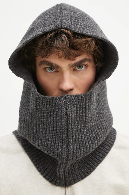 A.P.C. wool balaclava cagoule sacha gray color WVBBR.M25070 at PRM US