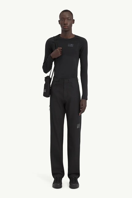 パンツ MM6 MAISON MARGIELA 23aw BLACK Black Embroidered Logo Sweatpants by MM6 Maison Margiela on Sale
