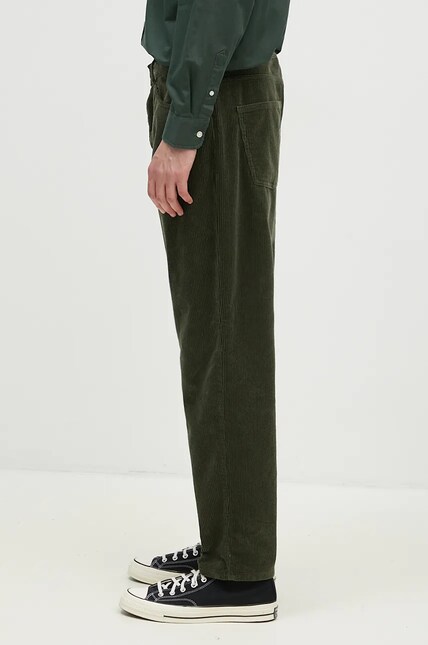 Carhartt WIP corduroy trousers Newel Pant green color I027232