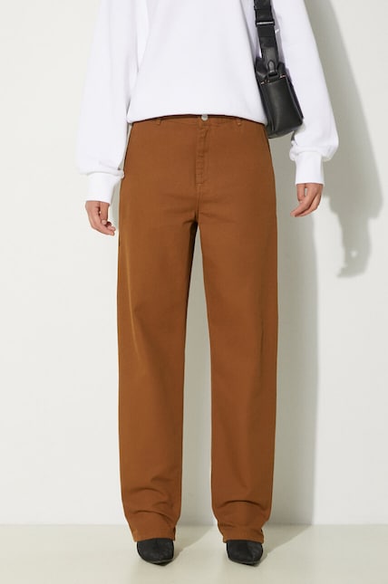 Carhartt WIP cotton trousers Pierce Pant Straight brown color