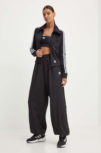 Штани adidas Originals 0 жіночі колір чорний широкі висока посадка