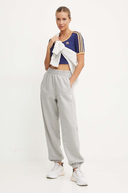 Спортивные штаны adidas Originals цвет серый меланж IY9638