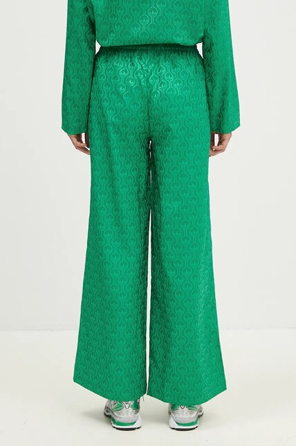 adidas Originals trousers 70s Wide Leg Pants women's green color