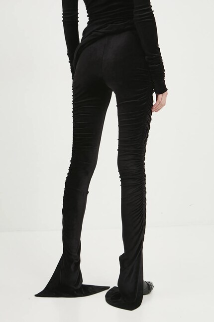 Rick Owens Lilies velour pants black color LI02D5335VST at PRM US