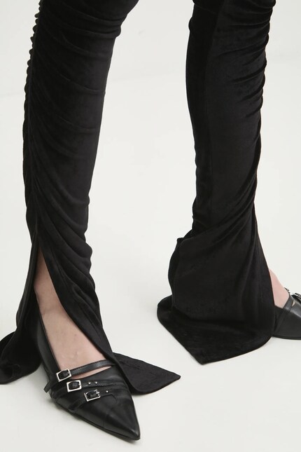 Rick Owens Lilies velour pants black color LI02D5335VST at PRM US