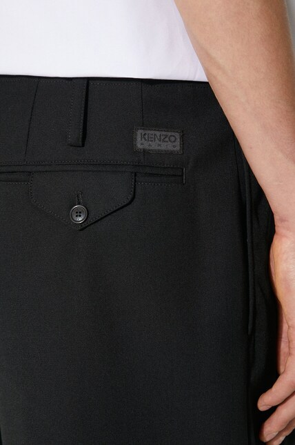 Kenzo wool blend trousers Relaxed School Boy Pant black color Kenzo wool blend trousers Relaxed School Boy Pant black color