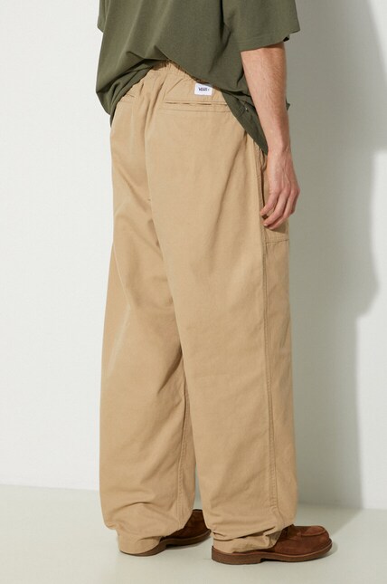 Vans cotton trousers Premium Classics LX Easy Trouser beige color