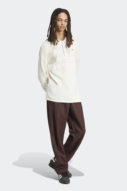 adidas Originals wool blend trousers Track Pant brown color smooth