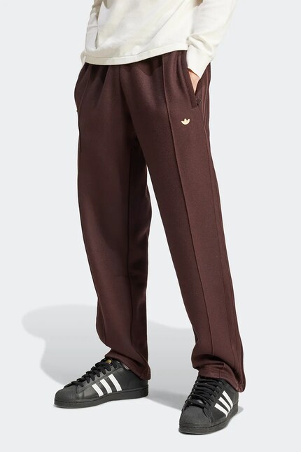 adidas Originals wool blend trousers Track Pant brown color smooth