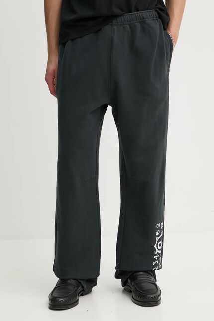 MM6 Maison Margiela cotton joggers black color with a print