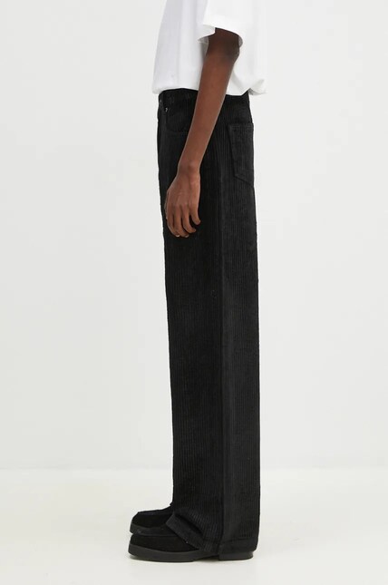 Rick Owens corduroy trousers Geth Jeans black color DU02D2351.HCF