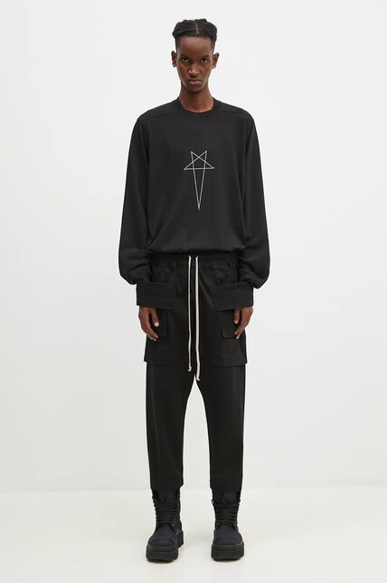 Хлопковые брюки Rick Owens Creatch Cargo Cropped Drawstring цвет