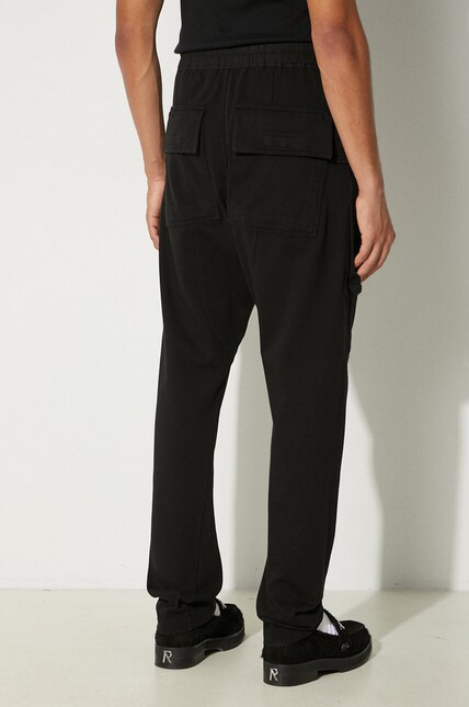 Rick Owens cotton joggers Creatch Cargo Drawstring black color