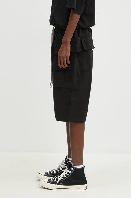Rick Owens cotton shorts Creatch Cargo Pods black color DU02D2382