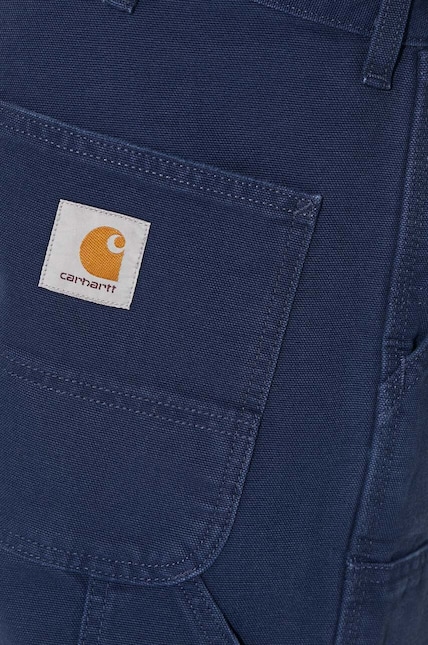 Carhartt WIP cotton trousers Double Knee Pant navy blue color