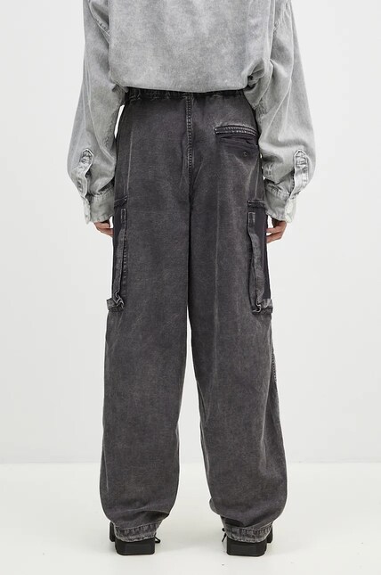 Maison MIHARA YASUHIRO cotton trousers Satin Cargo black color