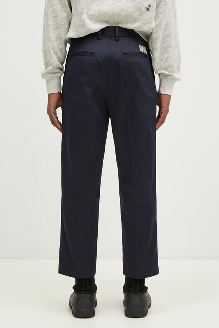 Wacko Maria cotton trousers Double Pleated Chino Trousers beige