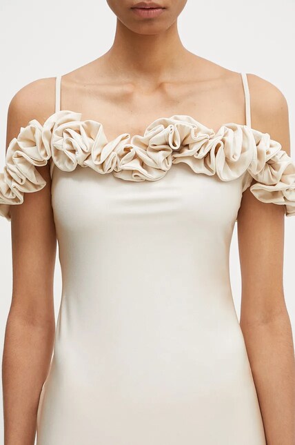 Coperni dress Ruffle Dress beige color COPR113545 at PRM US Coperni dress Ruffle Dress beige color COPR113545 at PRM US
