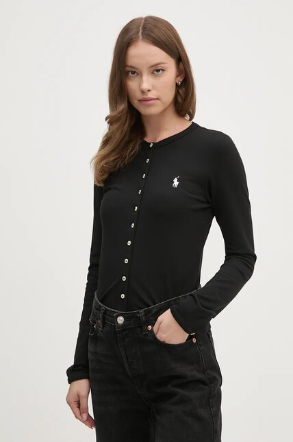 Polo Ralph Lauren longsleeve shirt women's black color 211941175