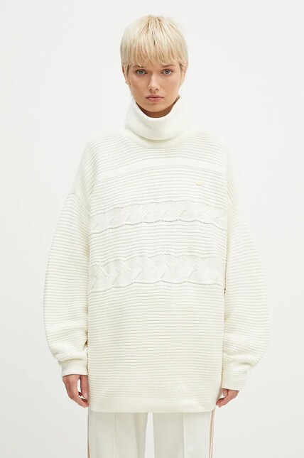 adidas Originals cotton jumper OS Turtleneck beige color IX0965 at