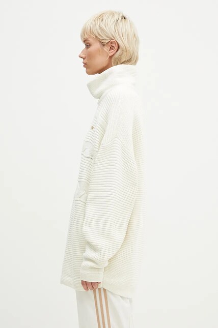 adidas Originals cotton jumper OS Turtleneck beige color IX0965 at