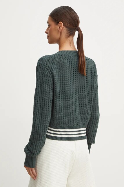 adidas Originals cardigan Cardigan femei, culoarea verde, IX1046