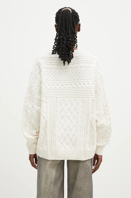 adidas Originals jumper 70s Trefoil Sweater women's beige color