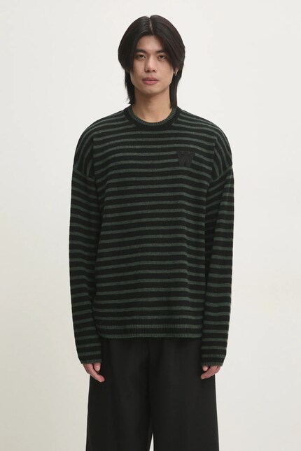 Wood Wood woolen jumper Tya Striped Oversized Jumper men's green