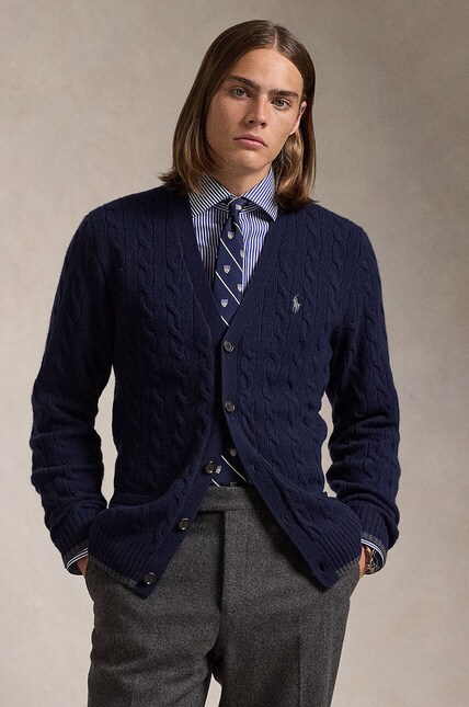 Polo Ralph Lauren wool cardigan blue color 710949808 at PRM US