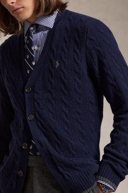Polo Ralph Lauren wool cardigan blue color 710949808 at PRM US