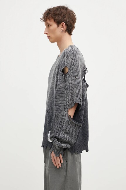 Maison MIHARA YASUHIRO cotton jumper Sun Faded Knit Pullover gray