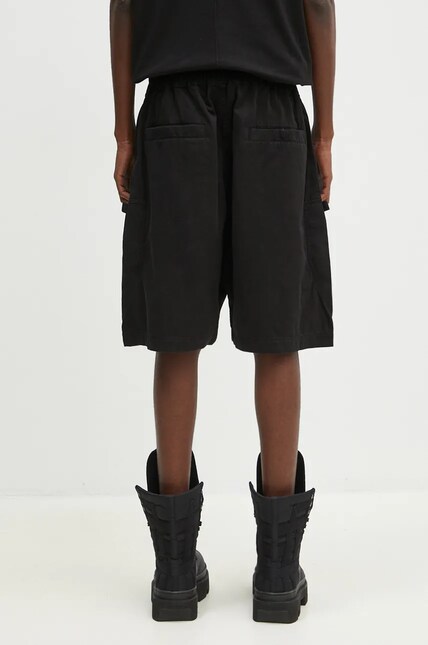 Rick Owens cotton shorts Bauhaus black color DU02D2389.TW at PRM US