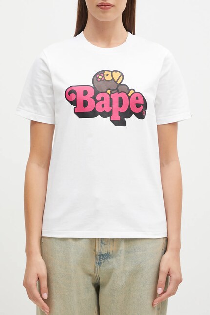 Хлопковая футболка A Bathing Ape BABY LISA ON BAPE TEE женская