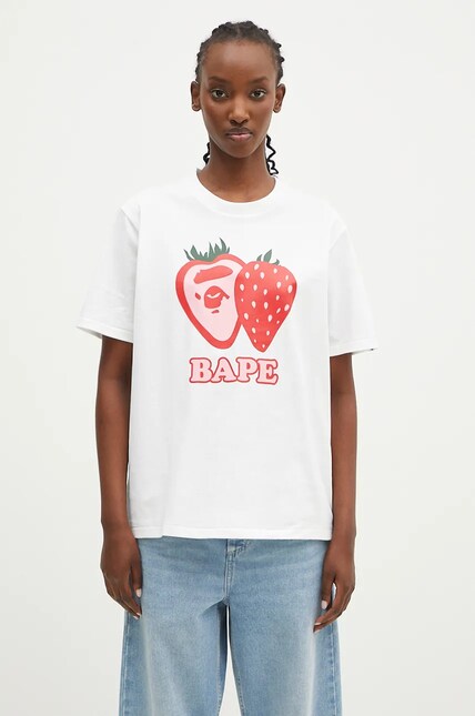 A Bathing Ape cotton t-shirt Bape Strawberry women's white color