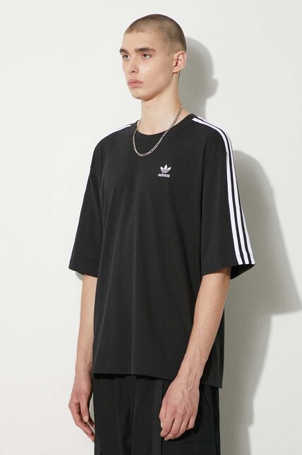 adidas Originals cotton t-shirt Oversize Tee men's black color