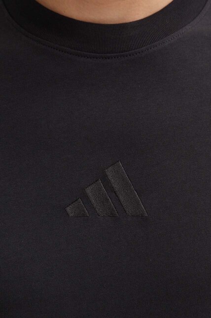 Хлопковая футболка adidas All SZN мужская цвет чёрный с