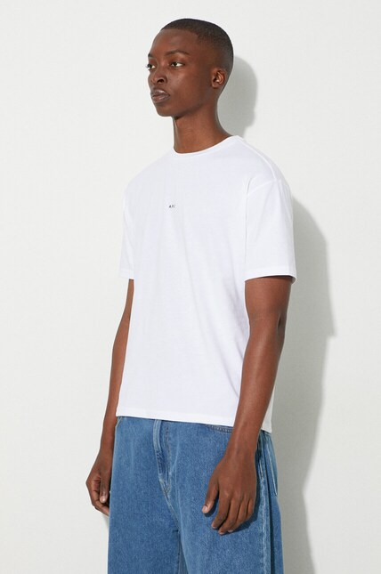 A.P.C. cotton t-shirt boxy micro logo GOTS PRM EU