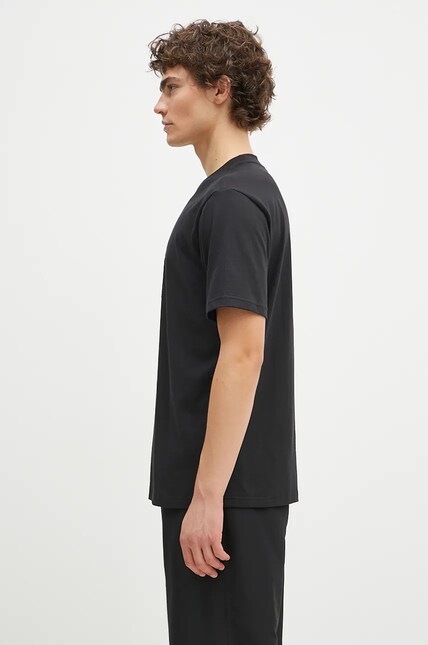adidas Originals cotton t-shirt men's black color with a print