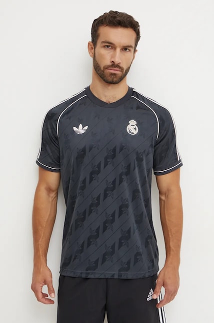 adidas Originals tricou Real Madrid barbati, culoarea negru