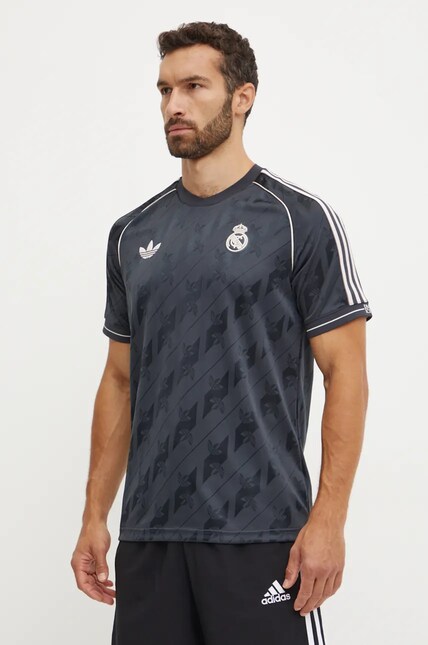 adidas Originals tricou Real Madrid barbati, culoarea negru