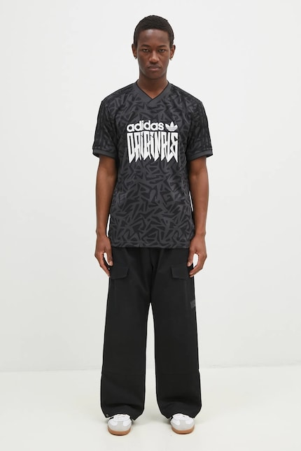 Футболка adidas Originals AOP Jersey мужская цвет серый узорная Футболка adidas Originals AOP Jersey мужская цвет серый узорная