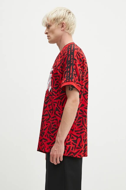 Футболка adidas Originals AOP Jersey мужская цвет красный узорный