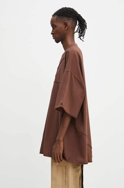 Rick Owens cotton t-shirt Tommy T men's brown color smooth