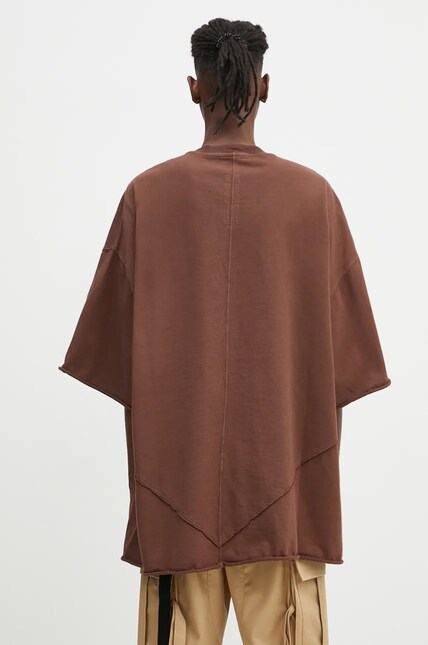 Rick Owens cotton t-shirt Tommy T men's brown color smooth