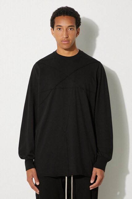 Rick Owens cotton longsleeve top Jumbo black color smooth Rick Owens cotton longsleeve top Jumbo black color smooth