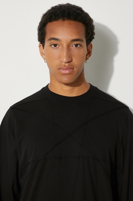 Rick Owens cotton longsleeve top Jumbo black color smooth