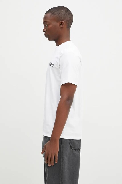 Carhartt WIP cotton t-shirt S/S University Script men's white