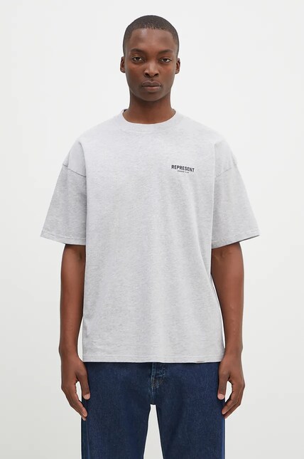 Represent cotton t-shirt Represent Owners Club men's gray color