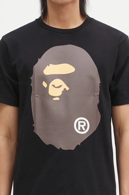 A Bathing Ape cotton t-shirt BIG APE HEAD TEE men's black color